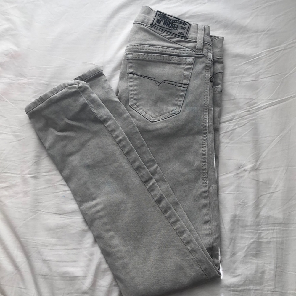 Grey Diesel Low Waisted Skinny Jeans
